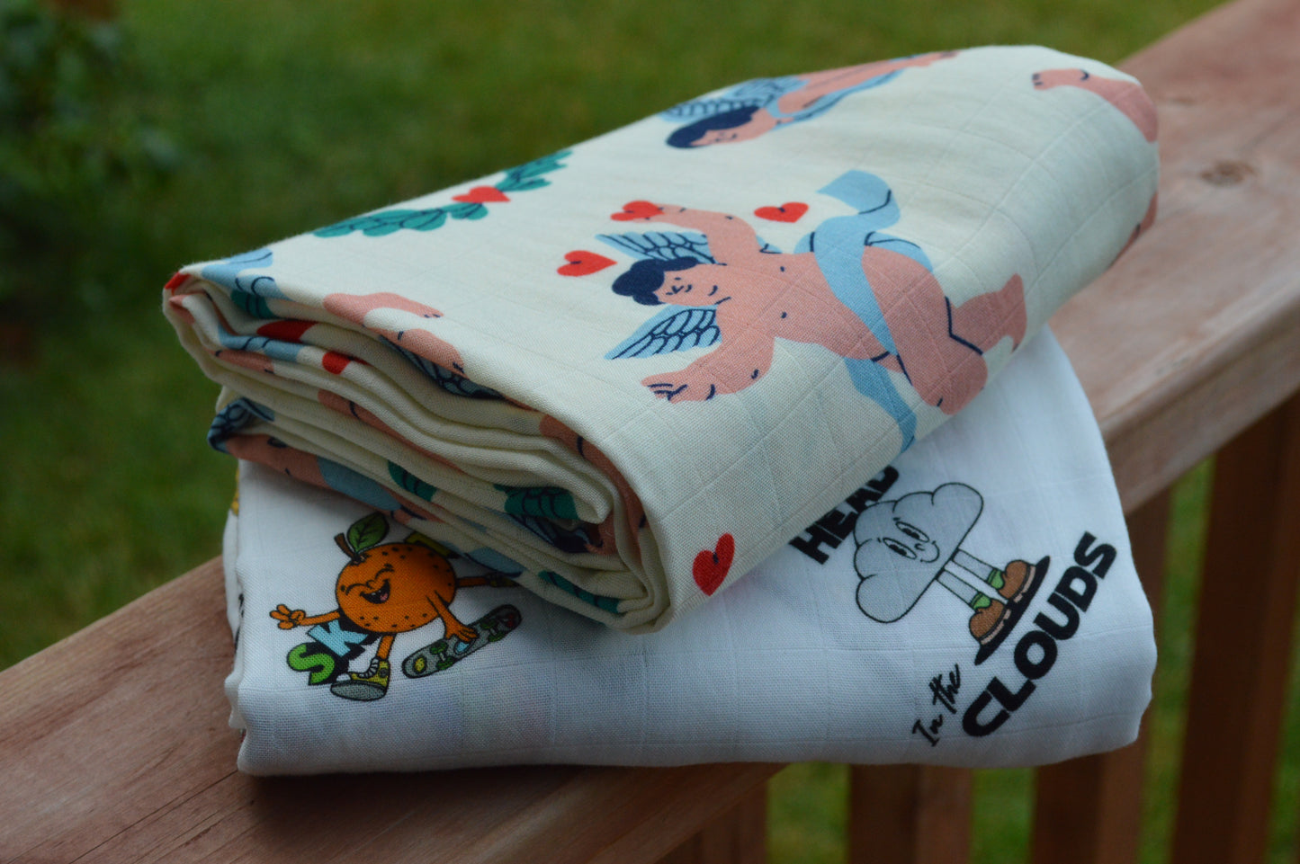 Muslin Swaddle - Retro Party + Tiny Cupids (2 pack)