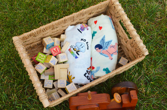 Muslin Swaddle - Retro Party + Tiny Cupids (2 pack)